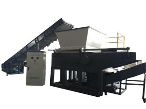China Waste Plastic Single Shaft Shredder Film Recycling Machine Simens PLC Control wholesale