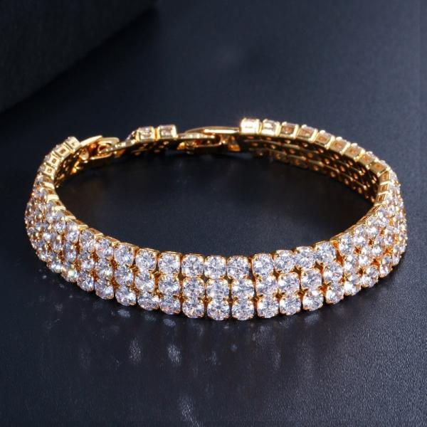 Fashion Square Created CZ Crystal Bangles Bracelets for Ladies Silver Color