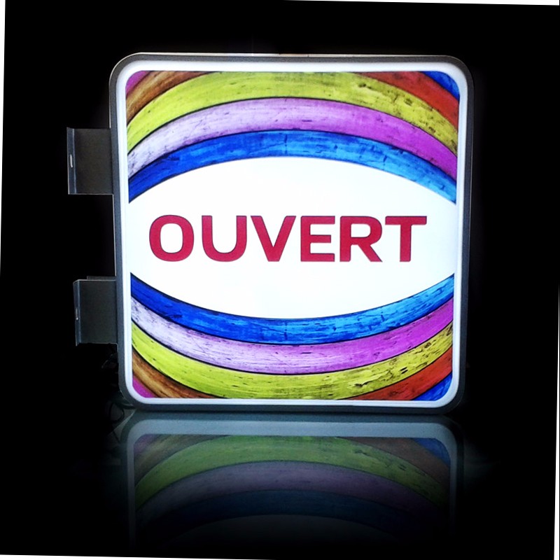 Motioned Rotating Frameless Outdoor Backlit Sign Box 3d Logo Acrylic Material