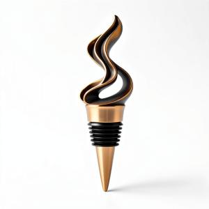 China Abstract Metallic Wine Stopper Artistic Flowing Design wholesale