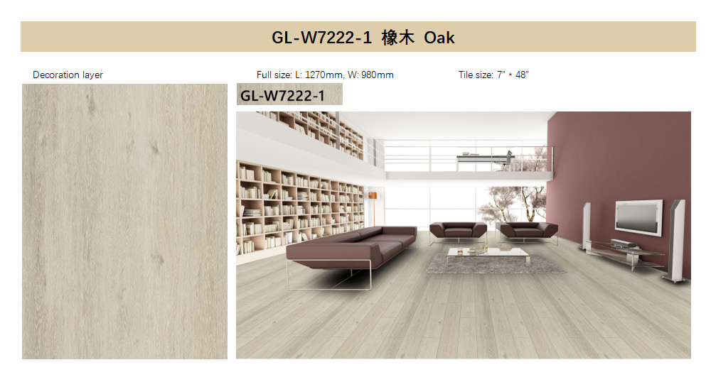 7X48'' SPC Flooring Oak Burlywood Grain With Holes SPC Rigid Core Click Vinyl Flooring GKBM Greenpy GL-W7222-1
