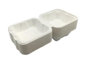 China 6 Inch Sugarcane Eco Hinged Biodegradable Takeout Containers wholesale