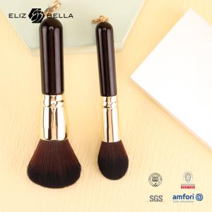 China 5pcs Customizable Travel Makeup Brush Set Wooden Handle Aluminium Ferrule And 100% Synthetic Hair wholesale