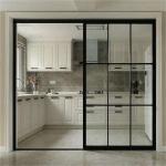 Double Track Aluminum Glass Sliding Door Interior Metal Soundproof