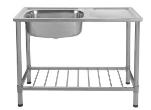 China 1000*500mm Freestanding Stainless Steel Basin Stand With Drainboard Faucet wholesale