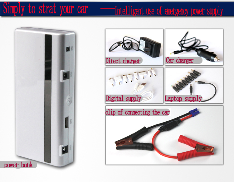 Auto jump starter ,supply power for Phone, Laptop & Car Emergency power