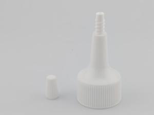 China PP Bottle Dispenser Cover 24mm White Ribbed Closure Screw Cap wholesale