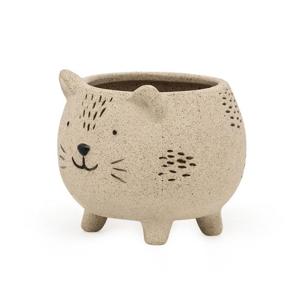 Unique Kitten Cat Flower Succulent Pot in Pottery Clay Ceramic Wholesale Hot Sale Lovely Instagram 3D Flower/succulent Pots