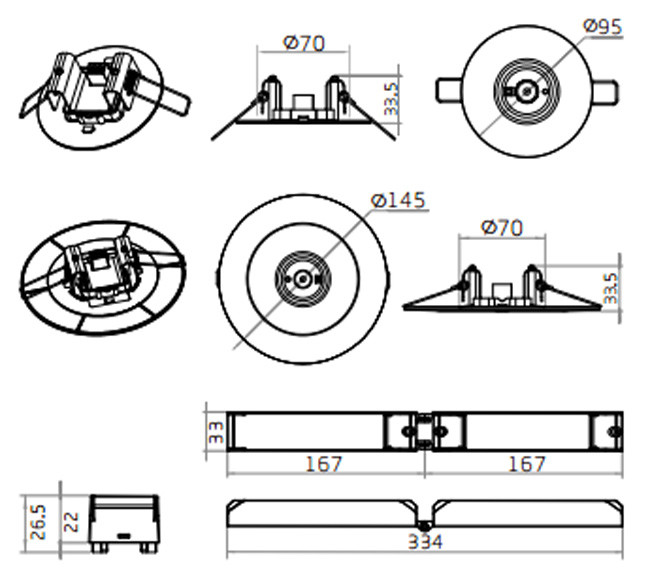 IP20 Customised LED Emergency Lights For Residential / Institution Buildings 50 / 60Hz