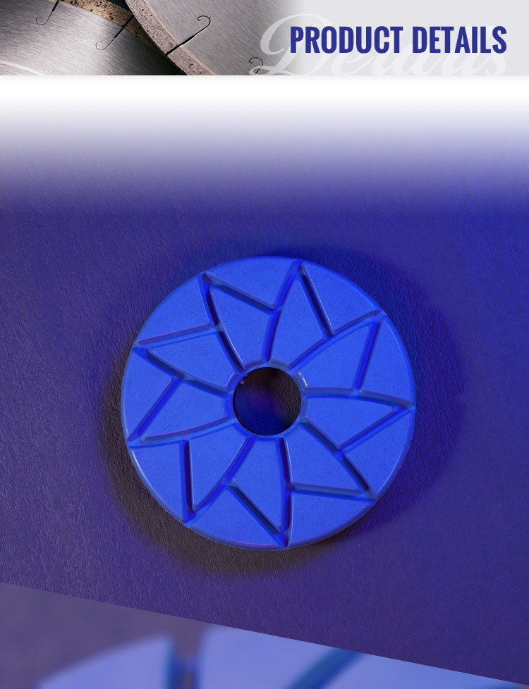 Resin Diamond Snail Lock Edge Polishing Grinding Disc for Granite Marble Customized