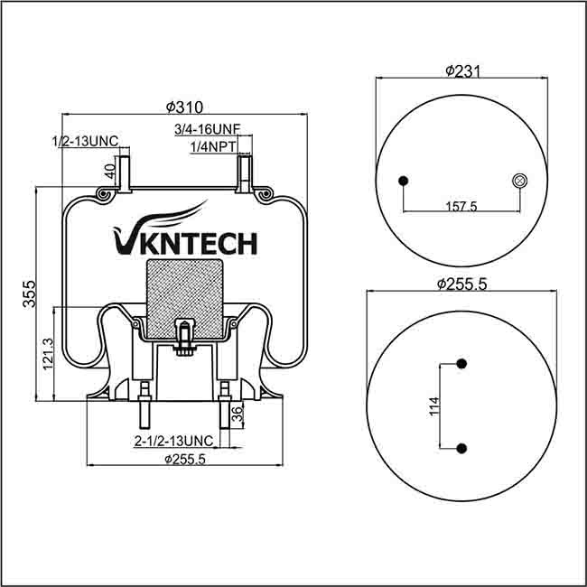 DANTON 3529422 HENDRICKSON 49048 Trailer Air Springs Replace For 1R12-365 W01-358-9466 1T15M-6 VKNTECH 1K9466,