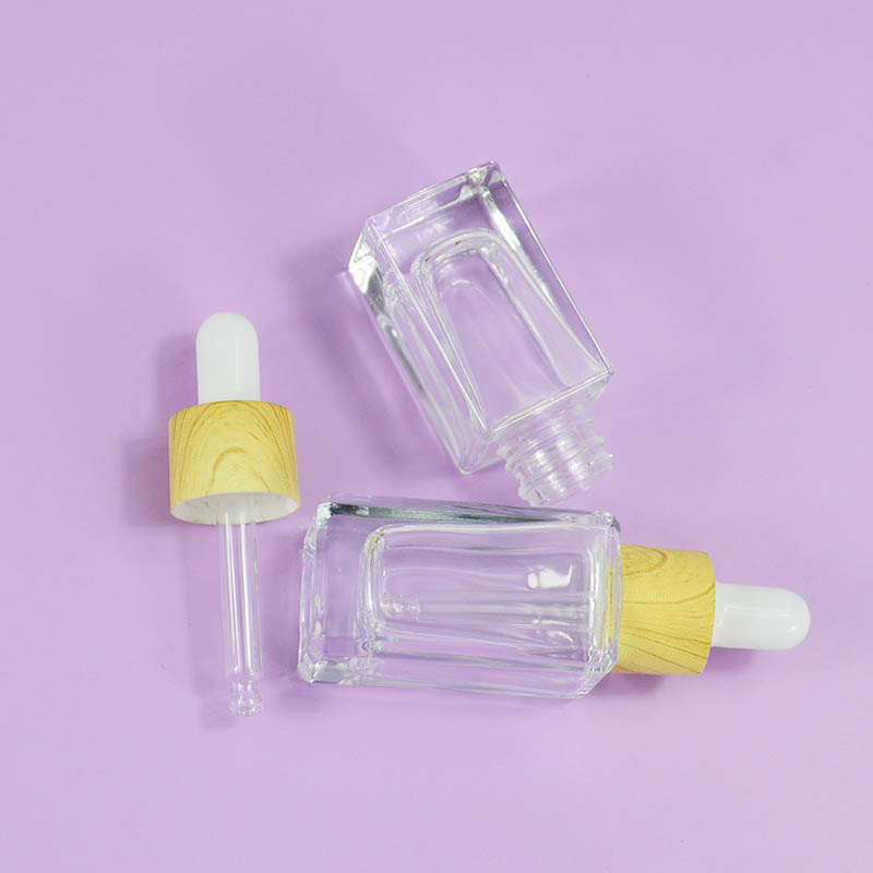 Silk-screen Printing 10ml 15ml Glass Packaging Square Shape Bottle for Hair Essential Oil
