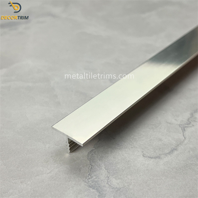 Floor Tile Accessories Silver Edge Trim , Alloy 6063 Material Tile Metal Corner