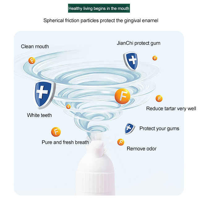 Dispensing System Teeth Whitening Cleaning Foam 3 Flavor Choices For Brighter Smile