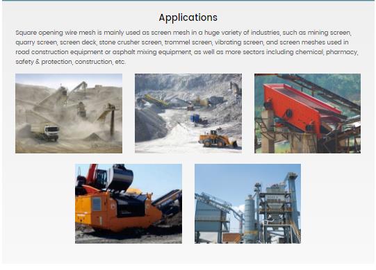 45/65 Mn Steel Stone Crusher Vibrating Screen Mesh Hooked Crimped Woven Wire Mesh 2