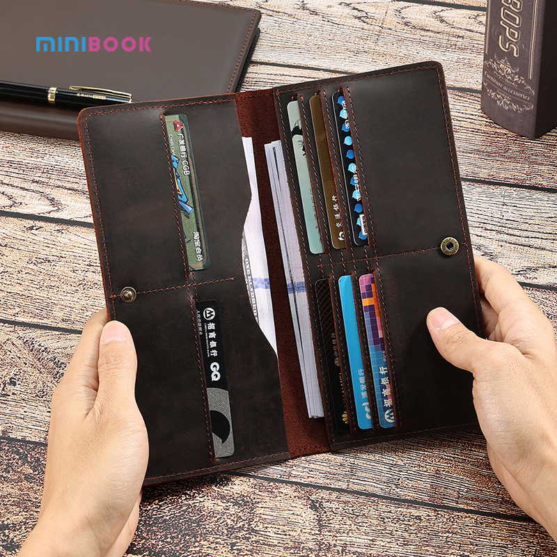 Custom Men's Genuine Leather Wallet with Multi-function Design OEM ODM Acceptable