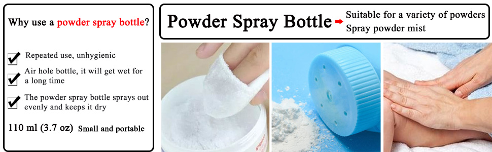Foaming Dispenser Bottle, Travel Spray Bottle Container Cosmetics Bottle Transparent Dry Powder Spray Bottle