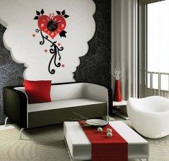 China Acrylic Home Decor Heart Designer Wall Sticker Clocks 10D043 wholesale