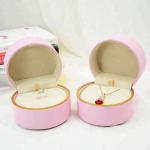 Round Fashion Leather Jewelry Box Multi Color Eco Friendly For ring Holder