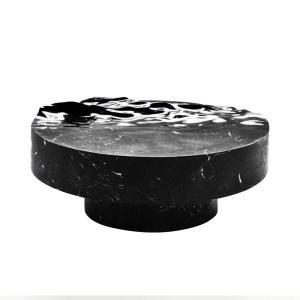 China Fibreglass Ocean Wave Shape Imitation Marble Round Tea Table wholesale