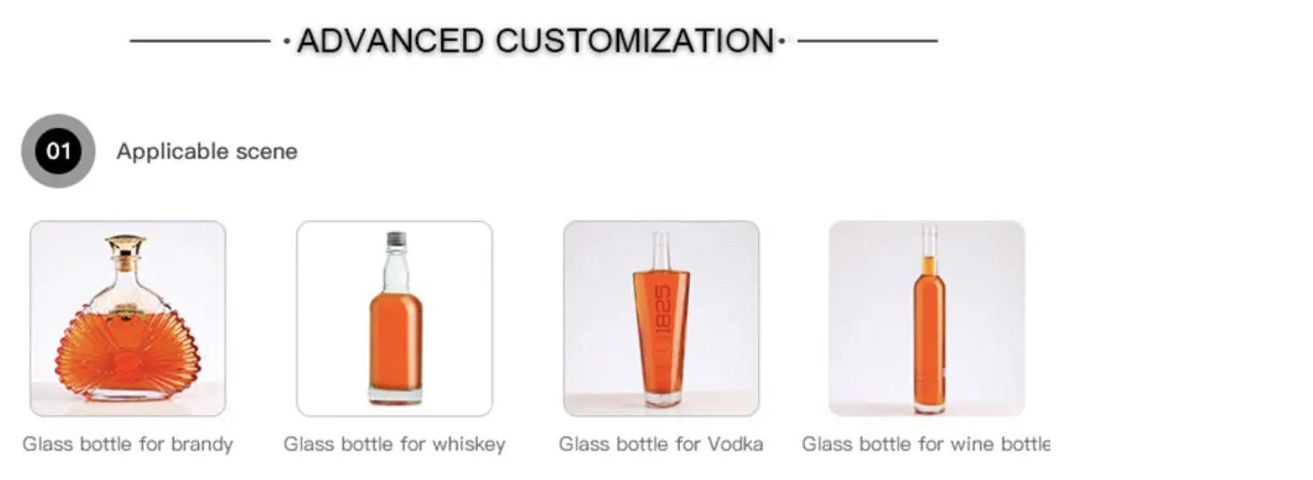 Wine 250ml 400ml 700ml Clear Mini Wine Glass Bottle Brandy Liquor Bottles with Glass Cap