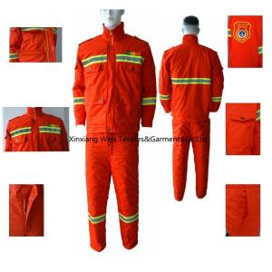 China Orange Winter Insulated Cotton 280gsm Flame Resistant Suit wholesale