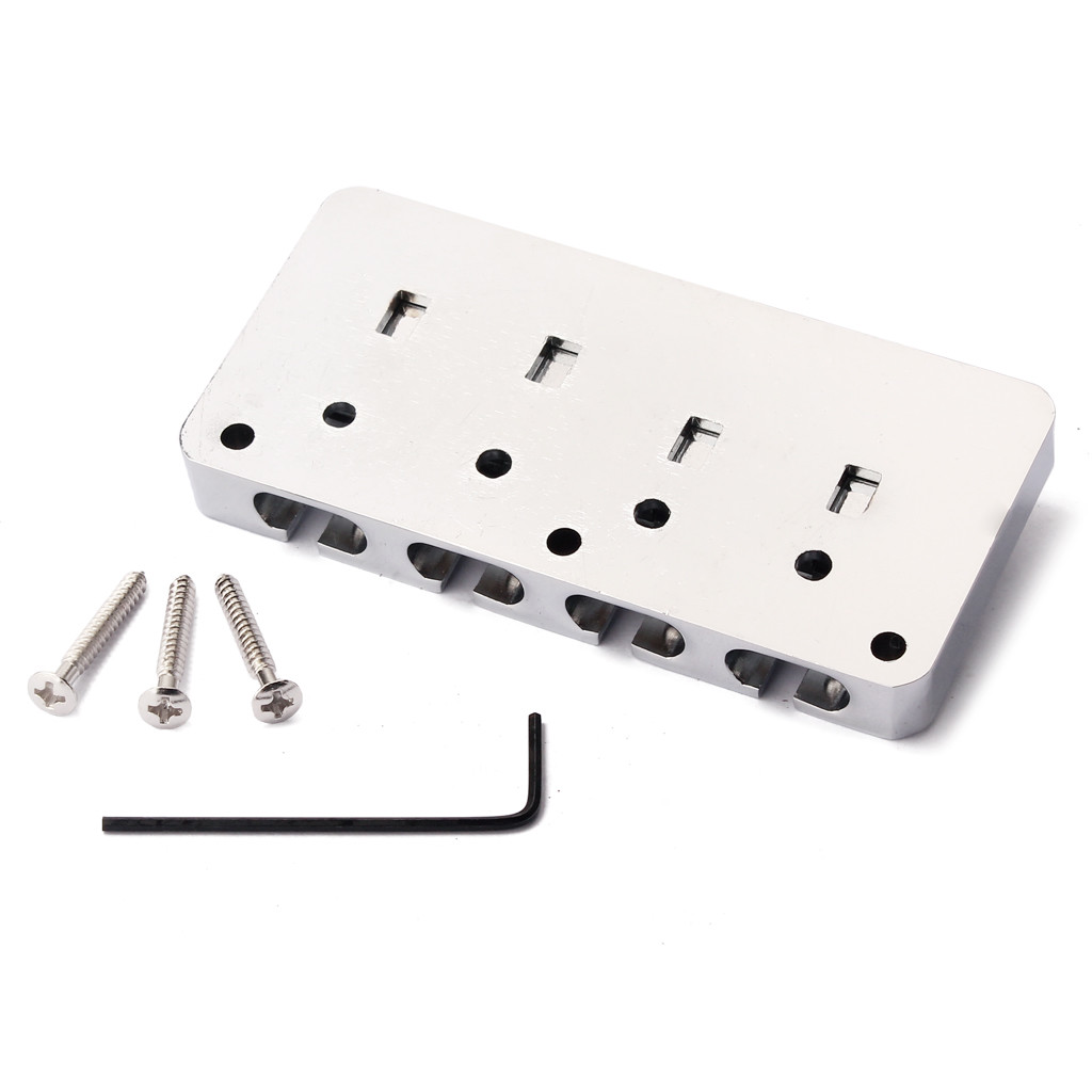 Vintage L Shape 4 String Saddle Electric Bass Guitar Bridge Tailpieces With Screws Wrench