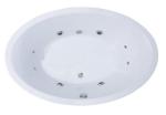 White Oval Acrylic Freestanding Whirlpool Bathtub 1700mm Length