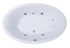 China White Oval Acrylic Freestanding Whirlpool Bathtub 1700mm Length wholesale