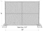 6' x 10' “Smart Kids” temporary chain link fence panels 1.625"(41.2mm) Outer