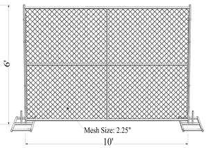 China 6' x 10' “Smart Kids” temporary chain link fence panels 1.625&quot;(41.2mm) Outer Diameter zinc coated minimum 300gram/sqm wholesale