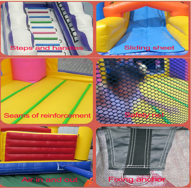 Newest fire Clown Inflatable Bounce House with Slide for Sale