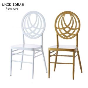 China Supplies Metal Gold White Wedding Banquet Chiavari Chair With Cushion For Event wholesale