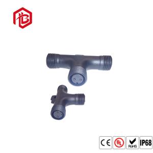 China 2 3 4Pin 3 Way T Type Waterproof PVC Male Female Connector Black wholesale