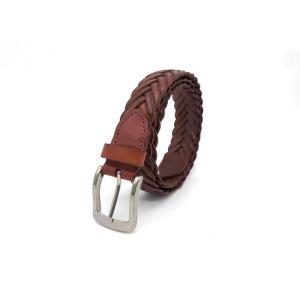 China Woven Braided Cowhide Belts For Mens Casual Leather Belt wholesale