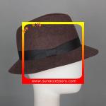T8981177 Sun Accessory customized fashion winner 100% wool felt fedora hats,