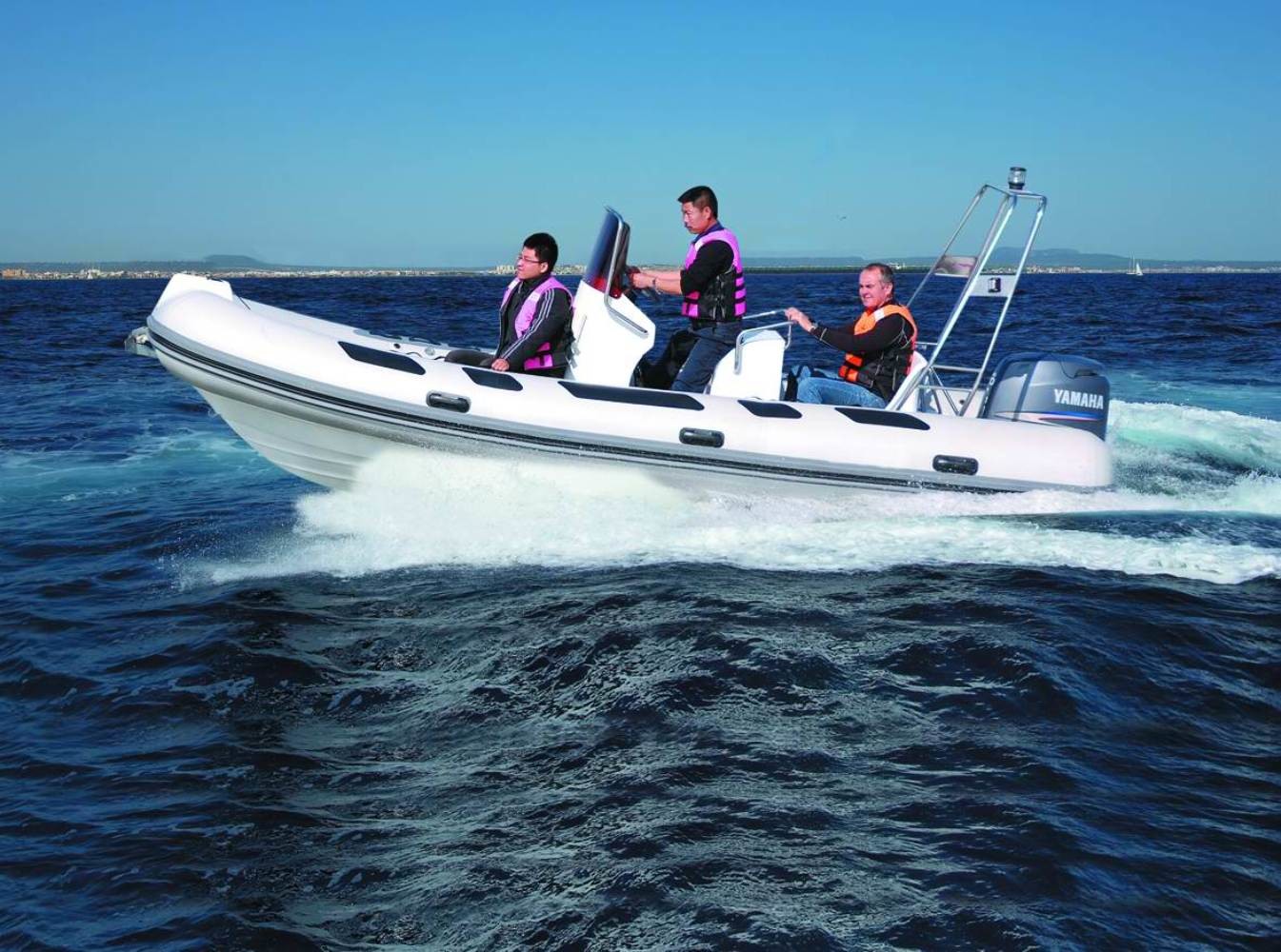 17ft Korea PVC colorful hull inflatable rib boat rib520A with sunbed center console