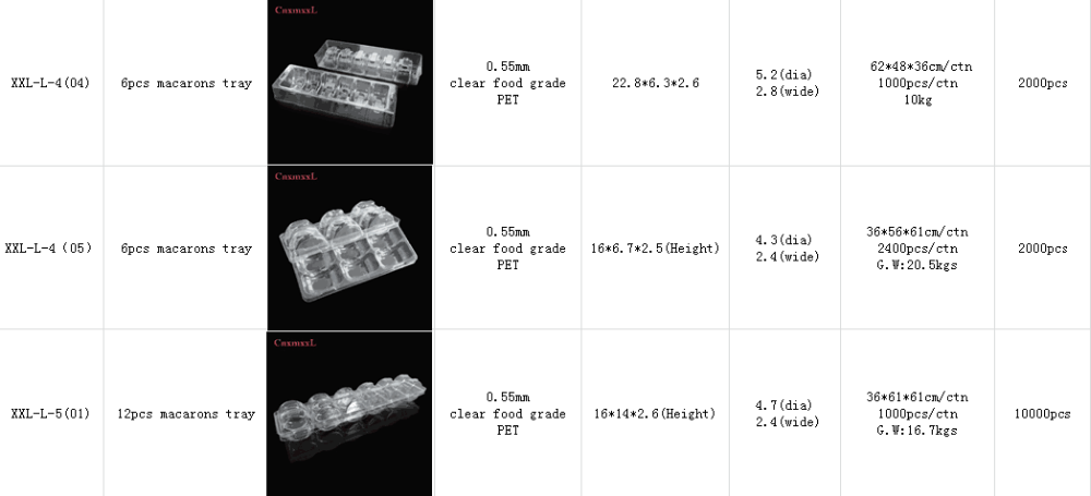 macaron box packaging plastic inner tray clear plastic tray macaron holder blister tray for big size 6pcs macaron