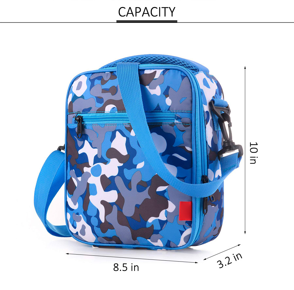 Lightweight Boys Camo Insulated Lunch Bags With Shoulder Straps