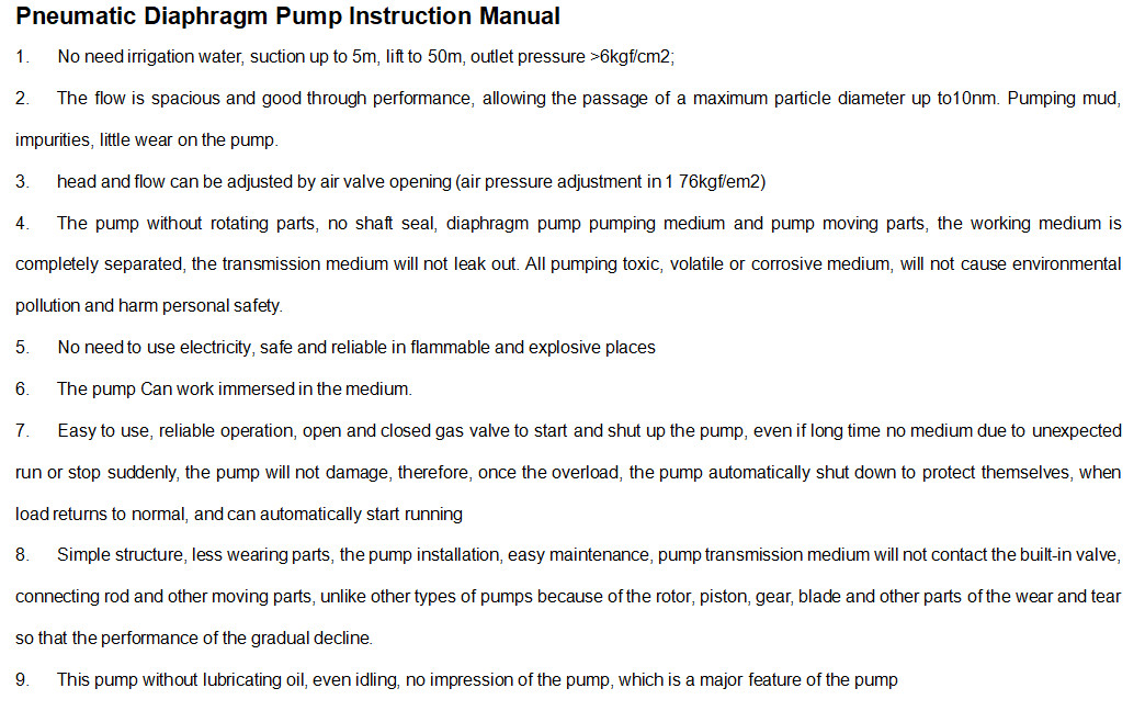 Strong Acid and Alkali Resistant Pollution-free Plastic Pneumatic Diaphragm Pump for Multi fields