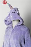 Fashionable high quality fabric girls unicorn hooded onesie pajamas jumpsuit
