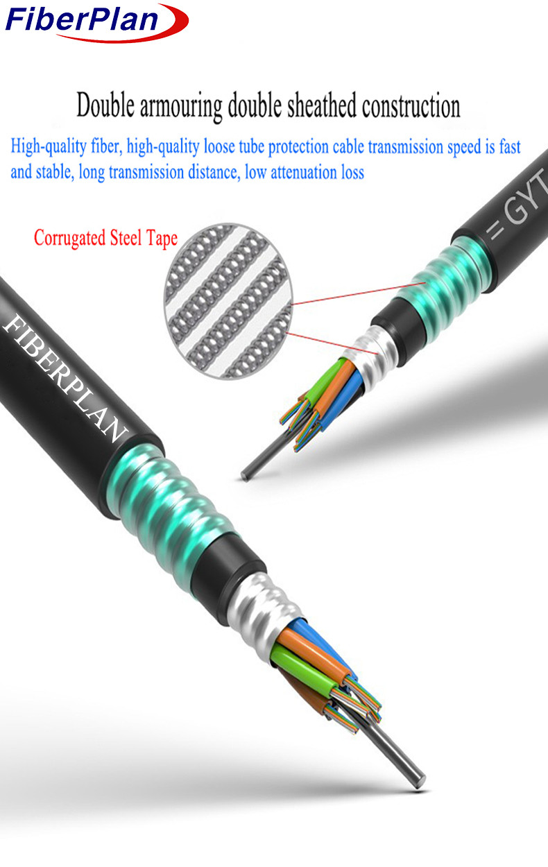 GYTA53 Direct Burial Cable Double Armored Double Sheathed Outdoor Optical Cable