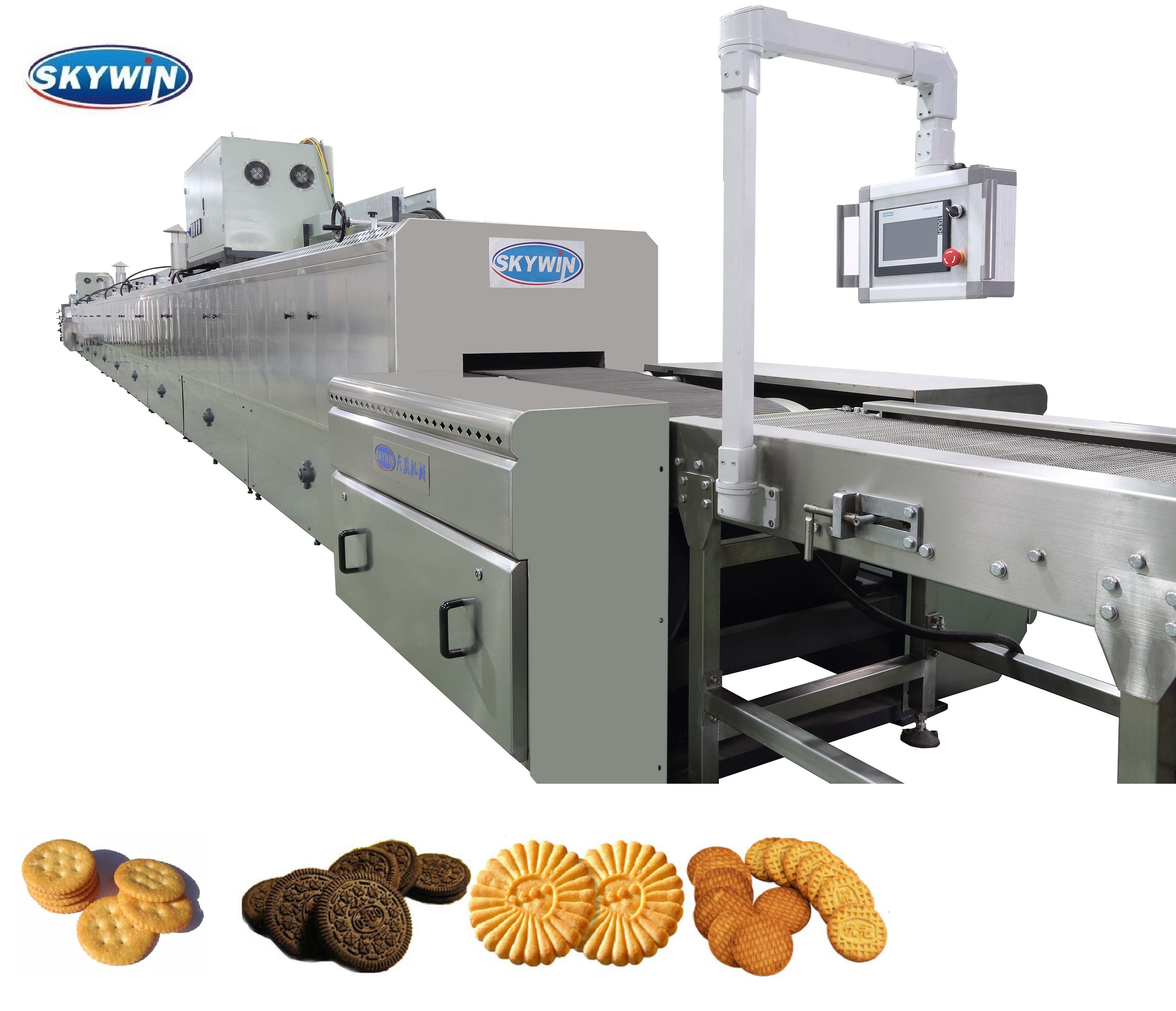 Industrial Skywin 400mm Biscuit Production Line PLC Controlled