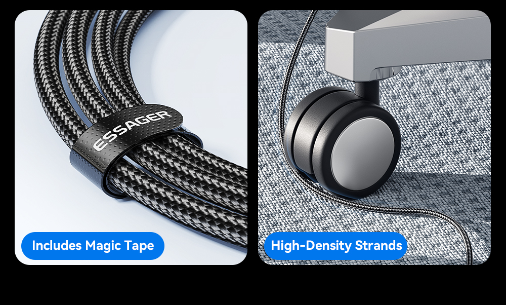 Aluminum Alloy Data Charging Cable USB C To USB A 100W 7A ESSAGER ES-X45 Series