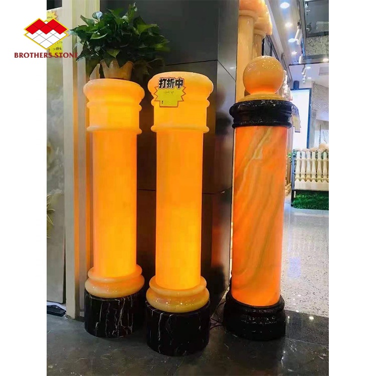 White Onyx Marble Stone Stair Handrail Customized for Villa and House Decorative Baluster