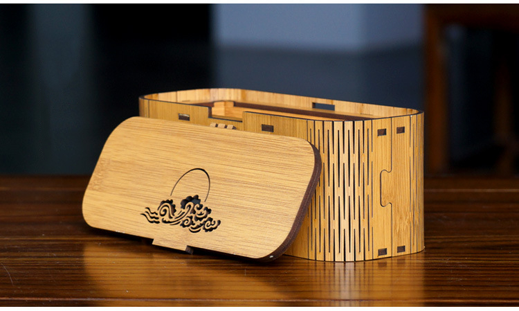 Mildewproof Embossing Wooden Tea Bag Box Holder Multipurpose