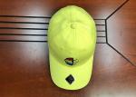 Yellow Cotton Twill Unstructured Blank Dad Hats With Metal Buckle