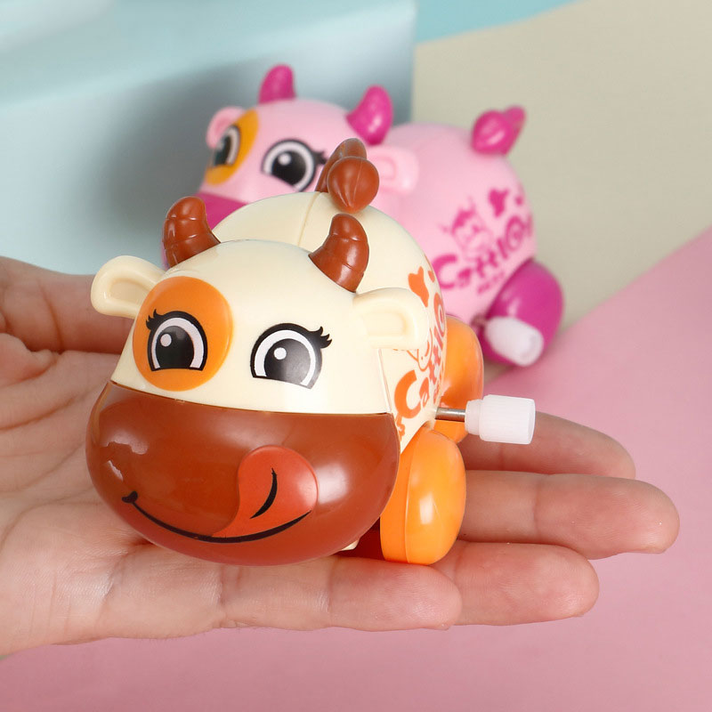 PVC Wind Up Easter Puzzle Toys for Kids Cute Animals Toy Cow Walking Jumping Clockwork Bulk Birthday Gift Party Favors