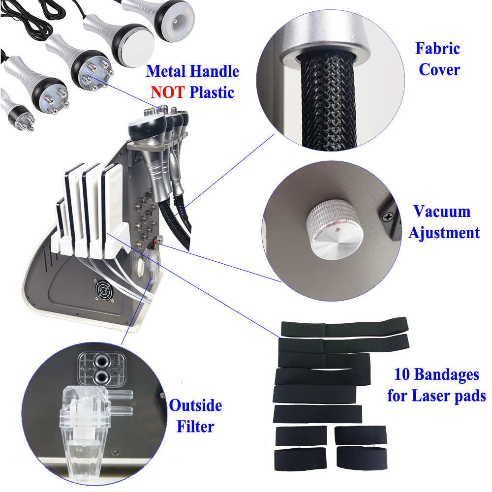Fat Cavitation Lipolaser Slimming Beauty Machine 40Khz RF 6 In 1 Multi Function