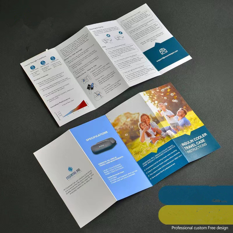 Brochure Instructions Custom Color Printing Fold Featuring LOGO Spot UV Manufacturer